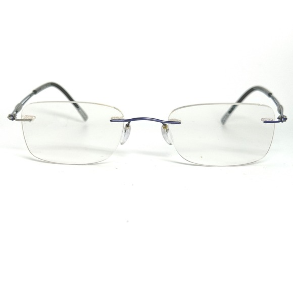 Silhouette Rimless Eyeglasses Blue Silver Frame 5227 40 6057 140 22098